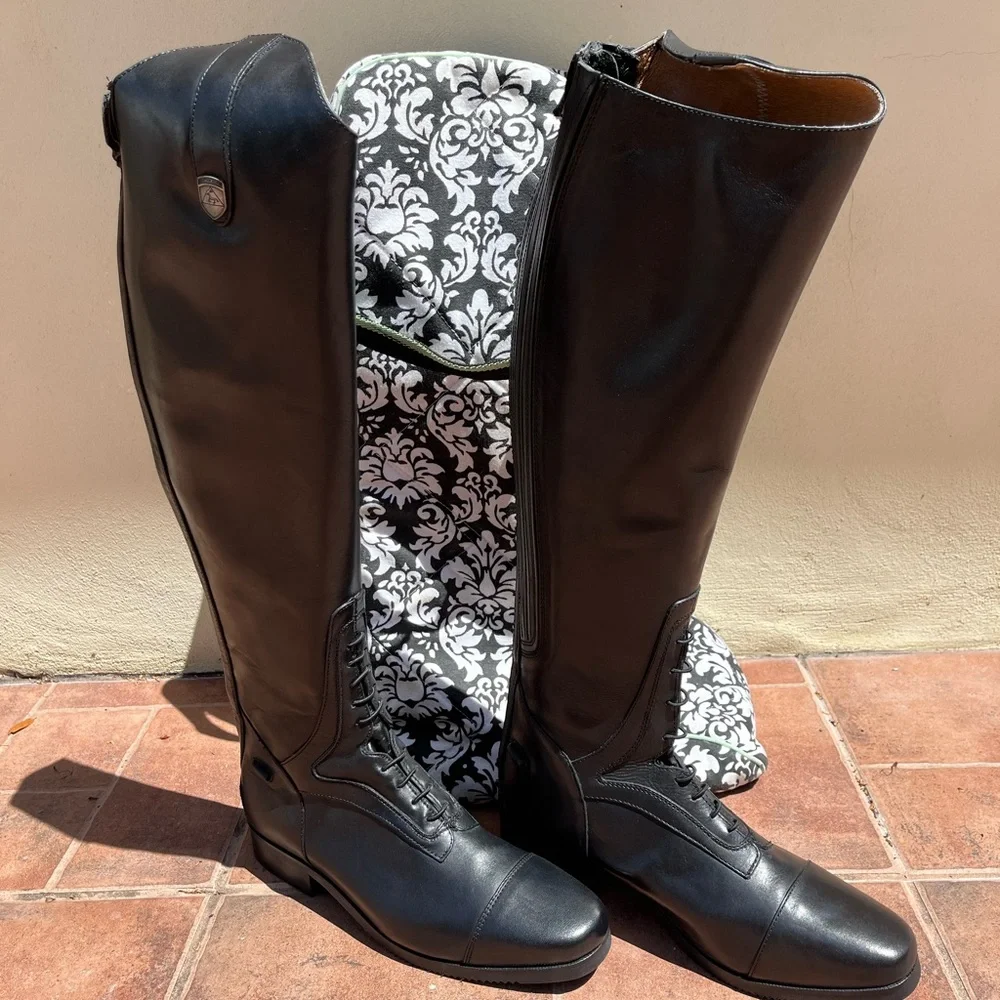 Mountain Horse Riding Boots. Black leather. New and never used! With boots bag. - Picture 1 of 4